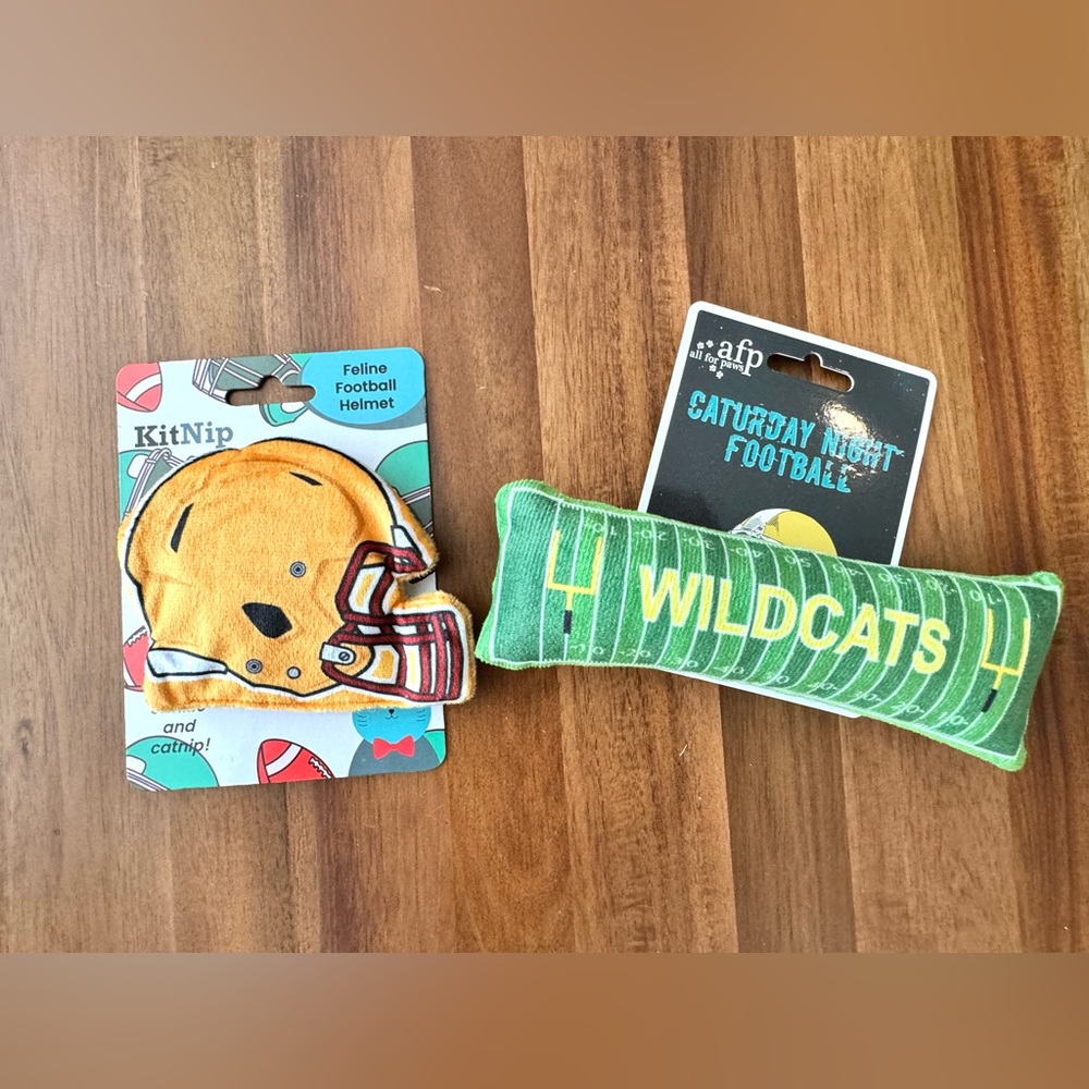 Football Themed Cat Toys - Helmet and Field Toys